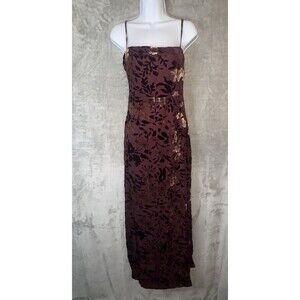 Lulu's Burgundy and Gold Floral Maxi Dress
